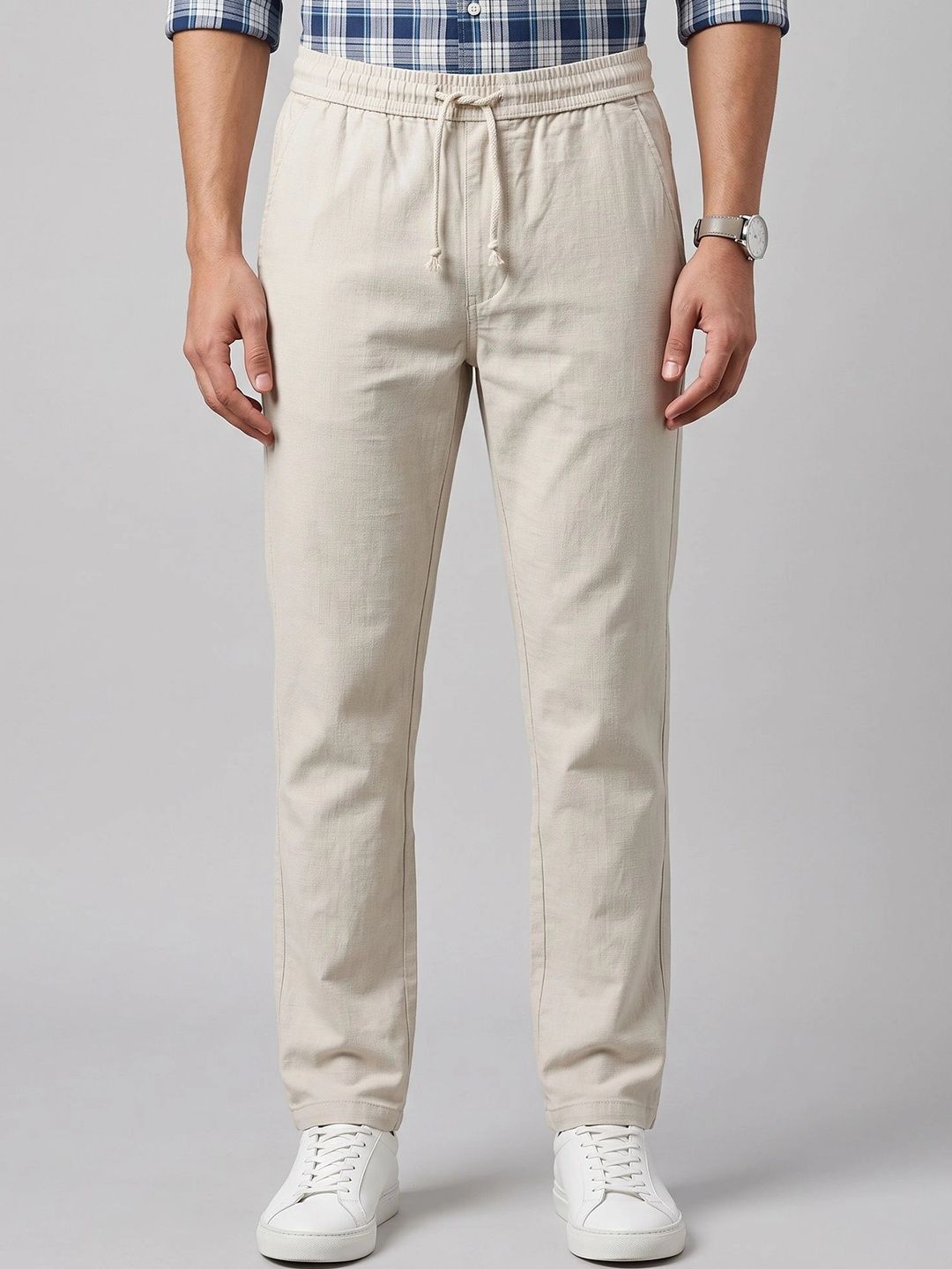 U.S. PITCHERS Men Smart Slim Fit Chinos Trousers-picture-28