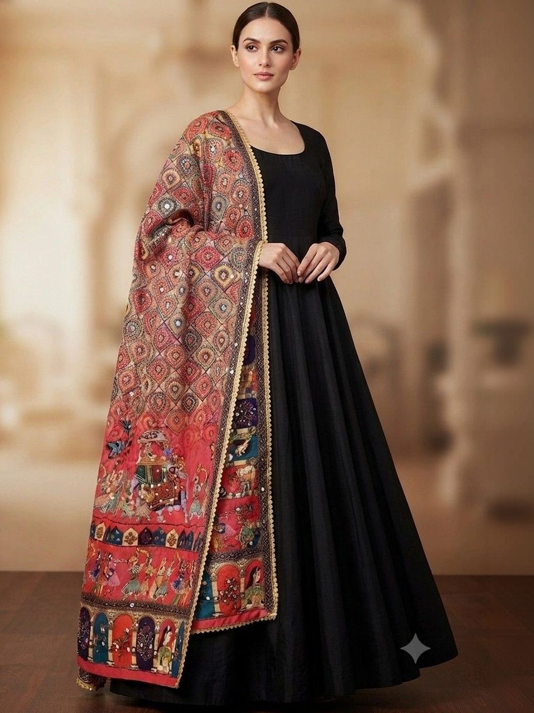 Kinjhit Fashion Printed Dupatta with Mirror Work-picture-13