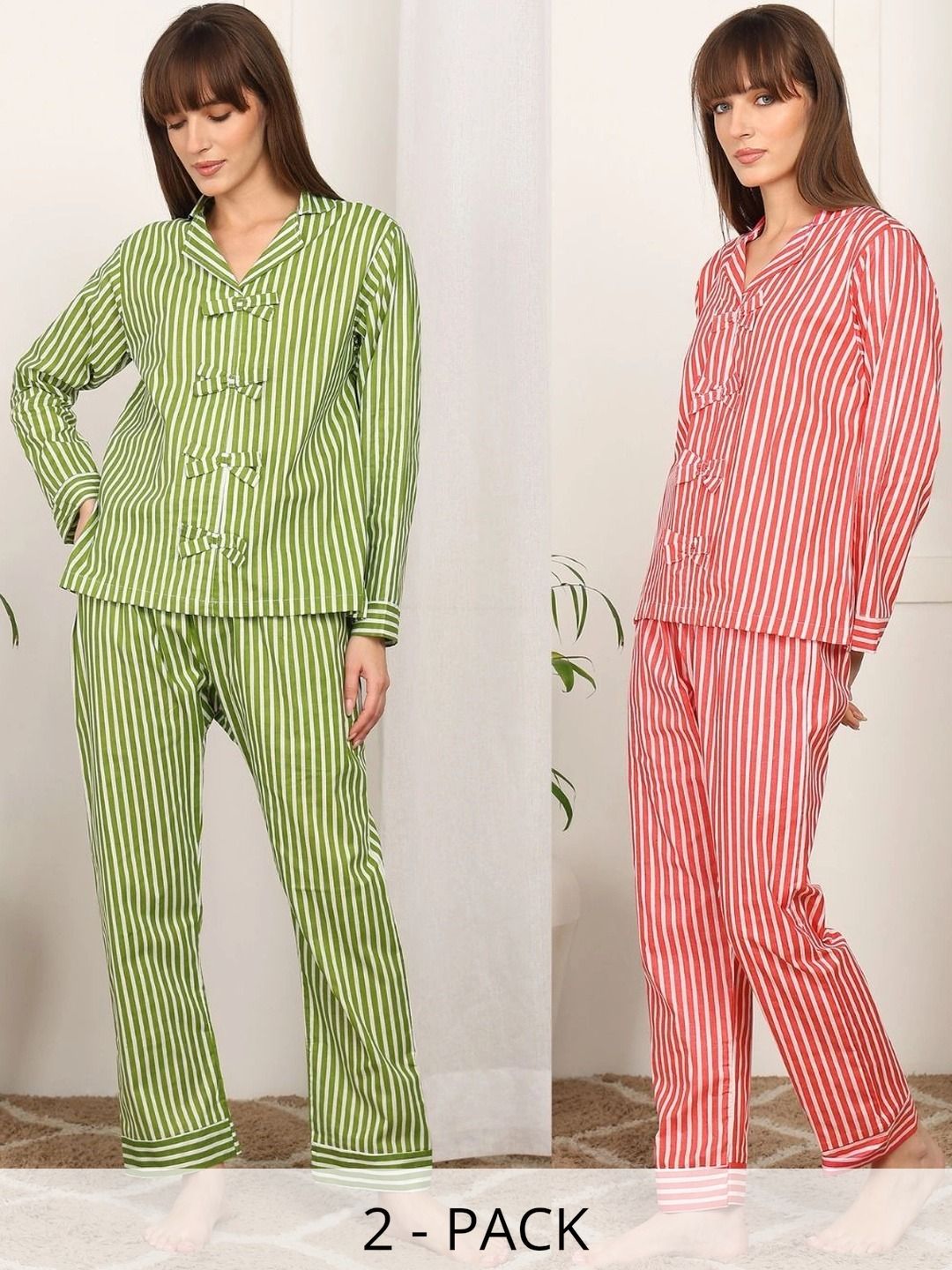 YUKATA Women Striped Night suit-picture-14