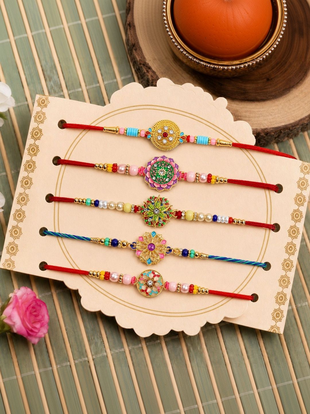 Myntra Elegant Homes 9-Pcs Rakhi Greeting Card & Roli Chawal-image-23