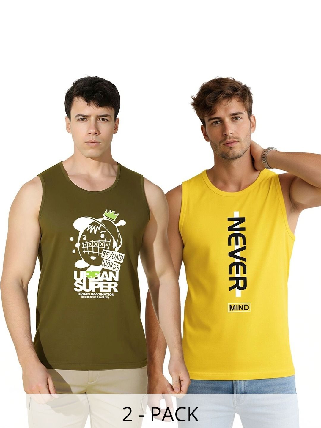 MINISTRY OF FRIENDS Pack of 2 Printed Cotton Tank-picture-16