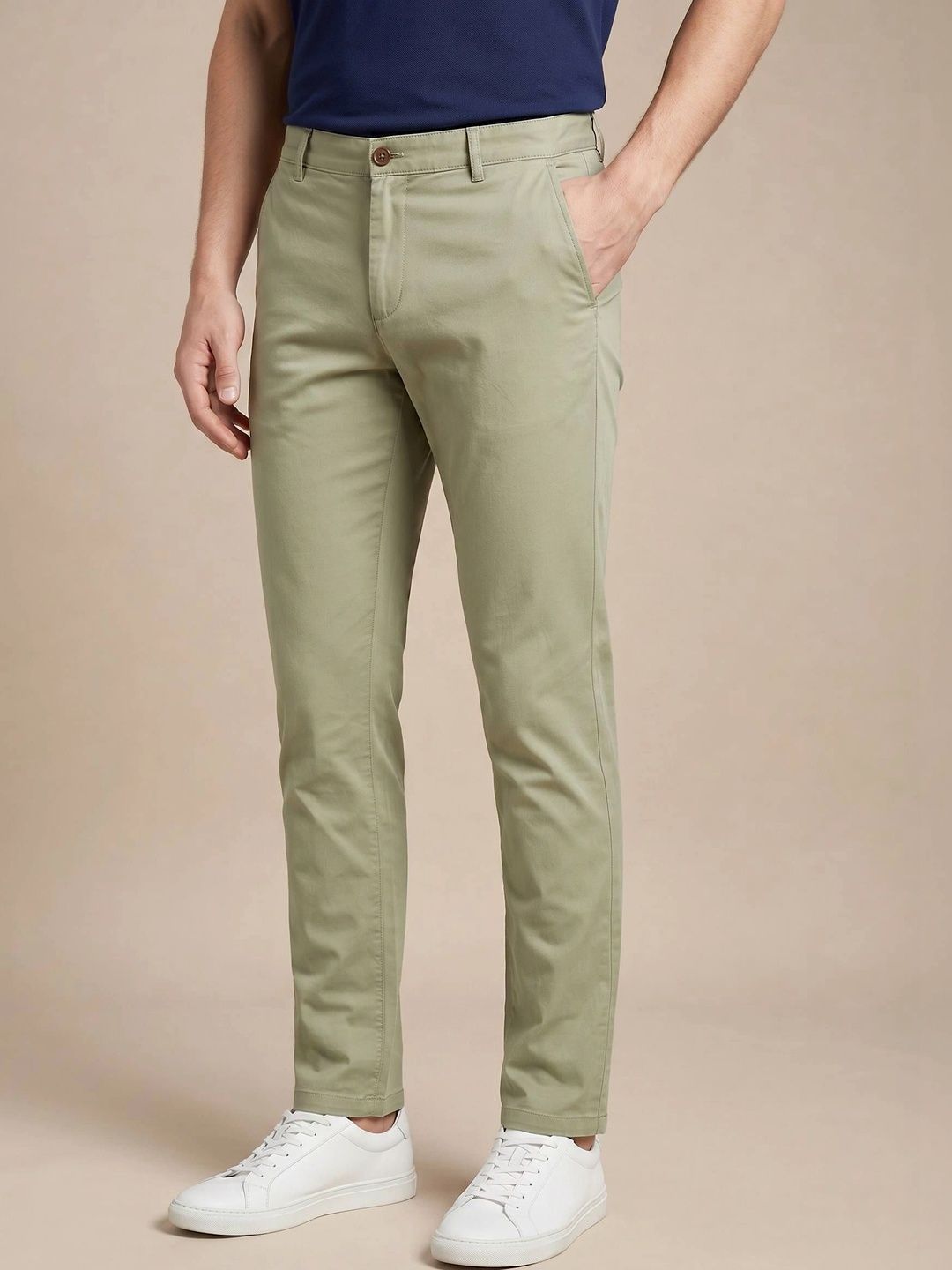 Turtle Men Relaxed Slim Fit Chinos Trousers-picture-17