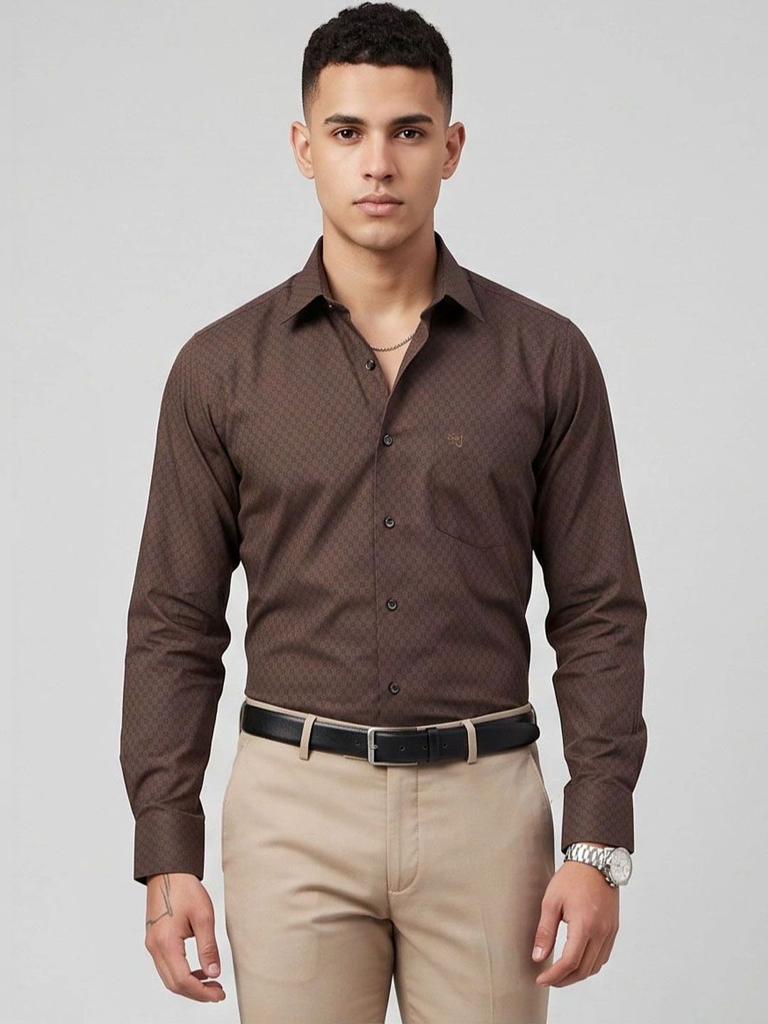Charagh Din Men Premium Printed Formal Shirt-image-25