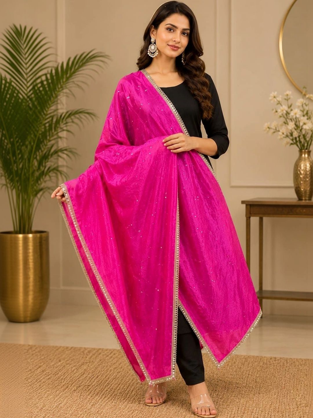 Karthav Fashion Dupatta with Sequinned-picture-35