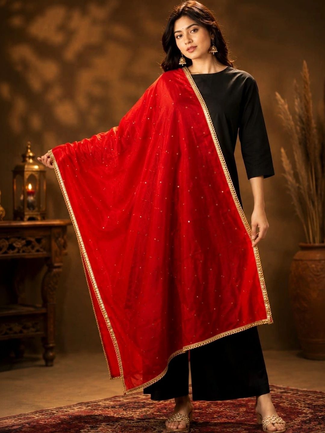 Karthav Fashion Dupatta with Sequinned-picture-56
