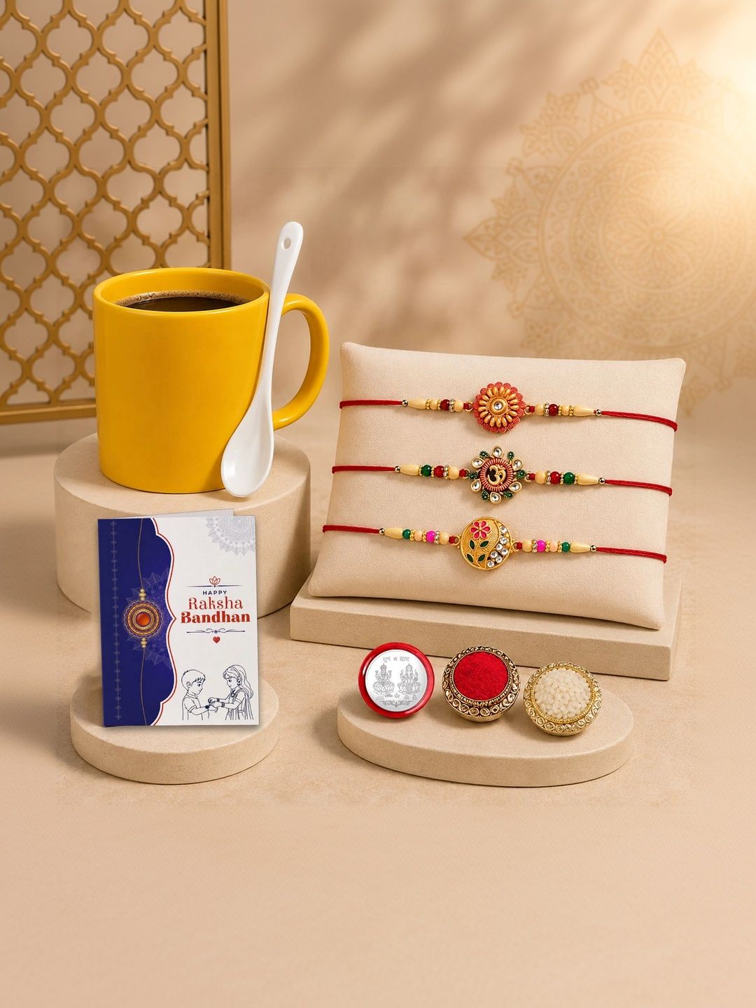 Myntra Elegant Homes 8-Pcs Rakhi Greeting Card & Roli Chawal-picture-57
