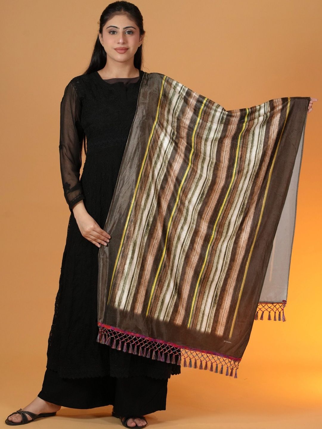 S.T. Women Striped Printed Acrylic Shawl-picture-40
