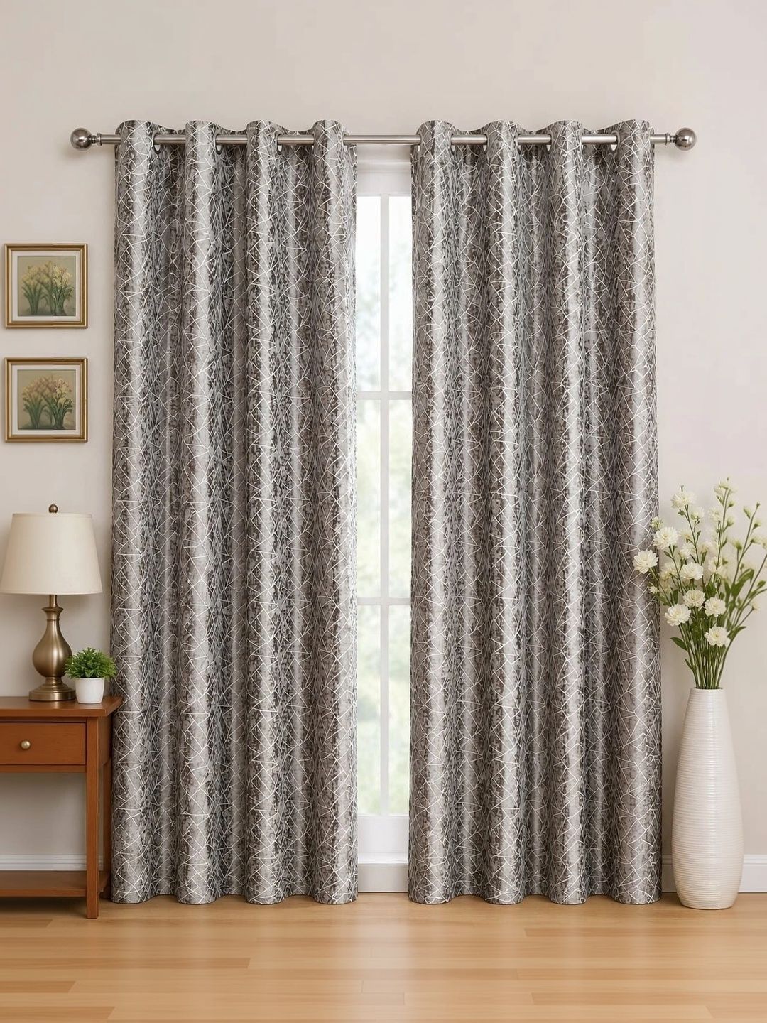 VRINDAKUL Multicoloured Set of 2 Door Curtain-picture-26