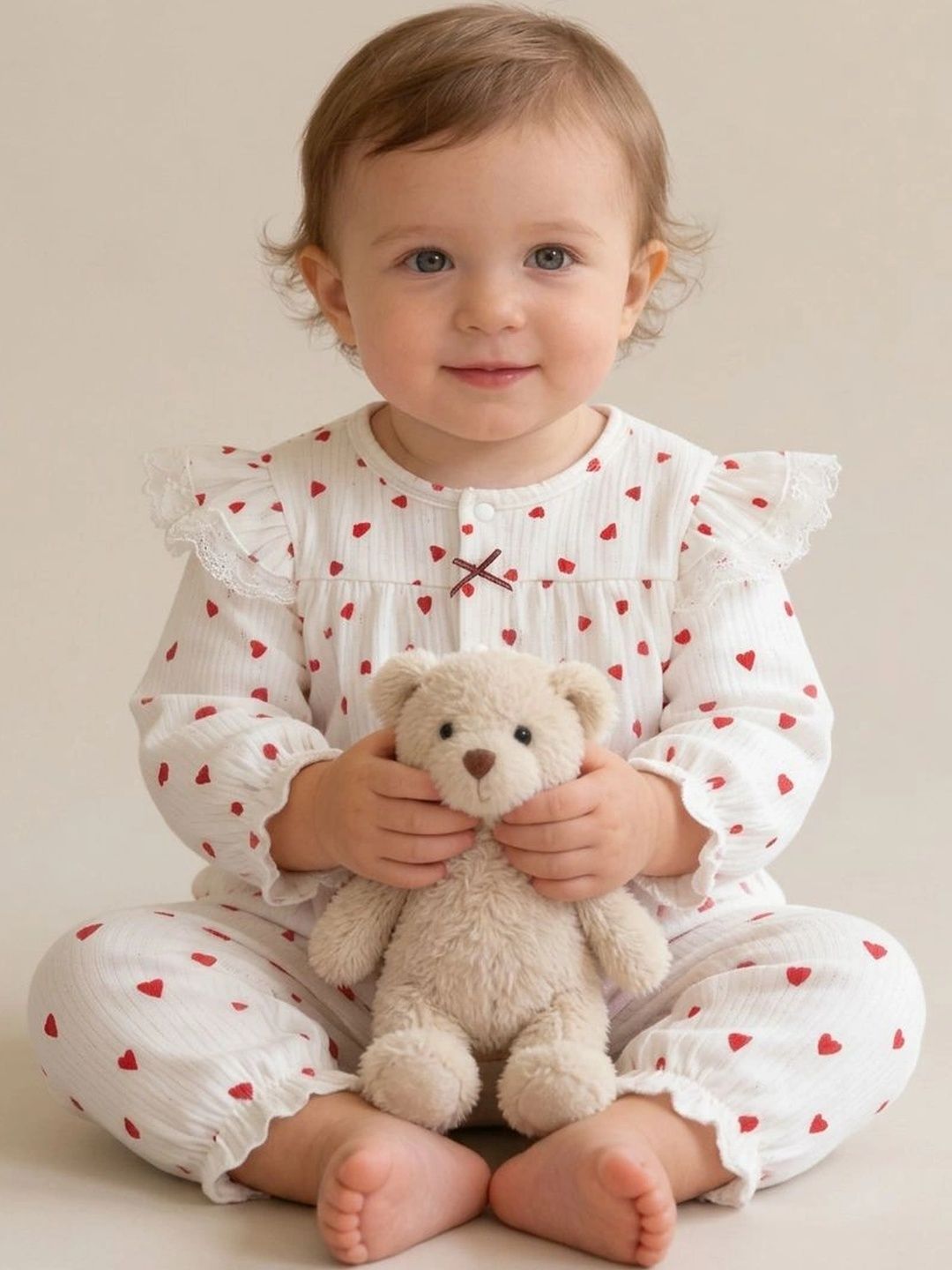 milknmini Girls Printed Basic Jumpsuit with Ruffles-picture-10