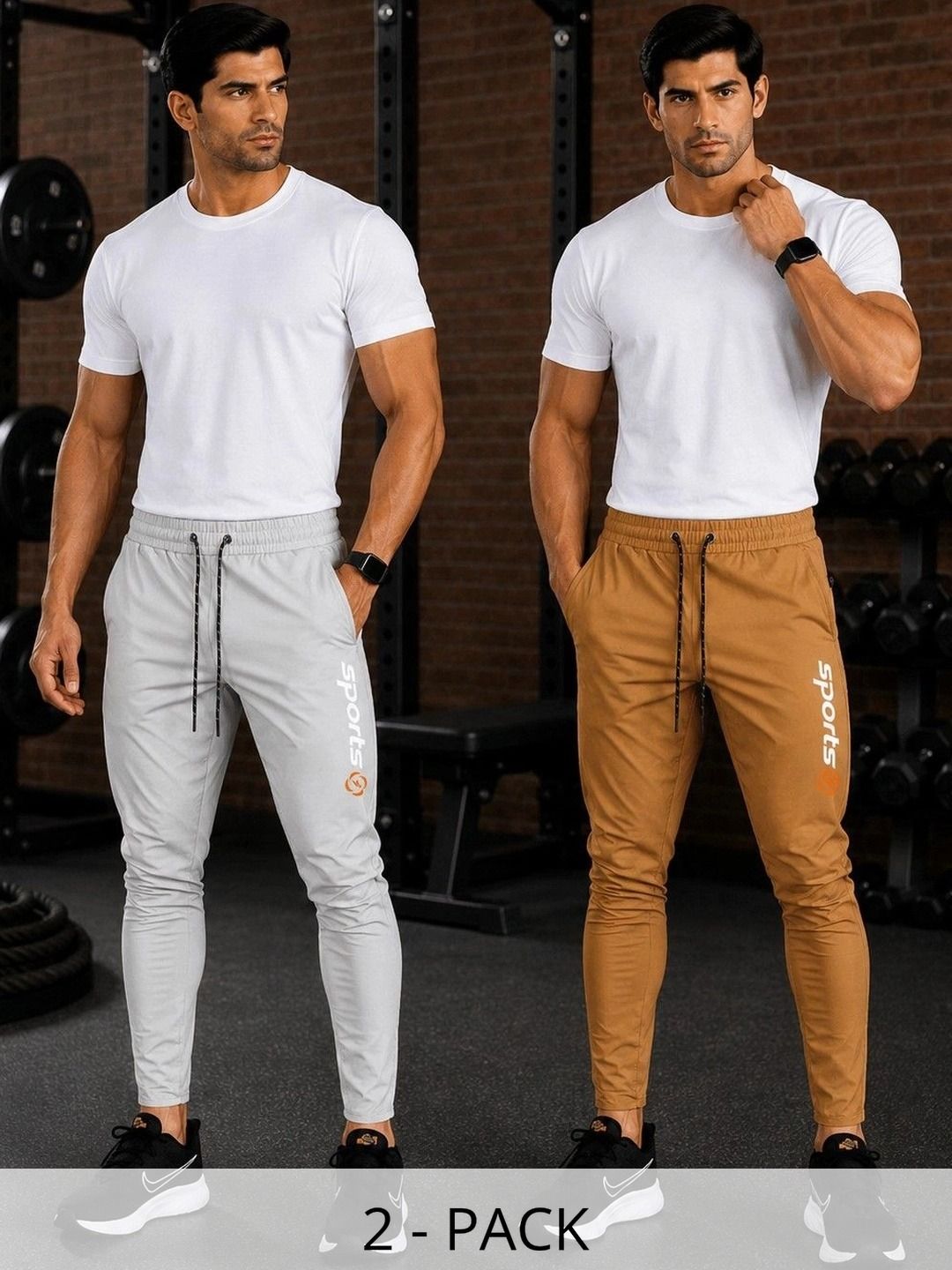 AVOLT Men Pack of 2 Regular Fit Brand Logo Training Joggers-picture-37