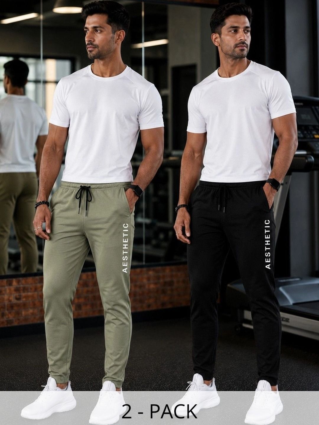 AVOLT Men Pack of 2 Regular Fit Typography Training Joggers-picture-39