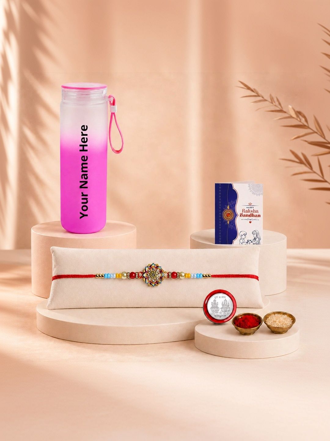Myntra Elegant Homes Rakhi With Greeting Card Water Bottle Silver Coin & Roli Chawal-picture-19