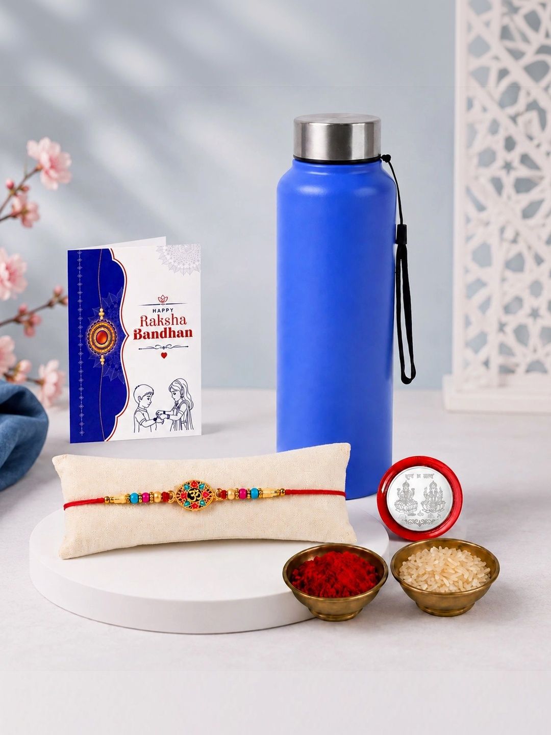 Myntra Elegant Homes Set of 6 Rakhi Gift Set With Silver Coin, Greeting Card & Roli Chawal-picture-22