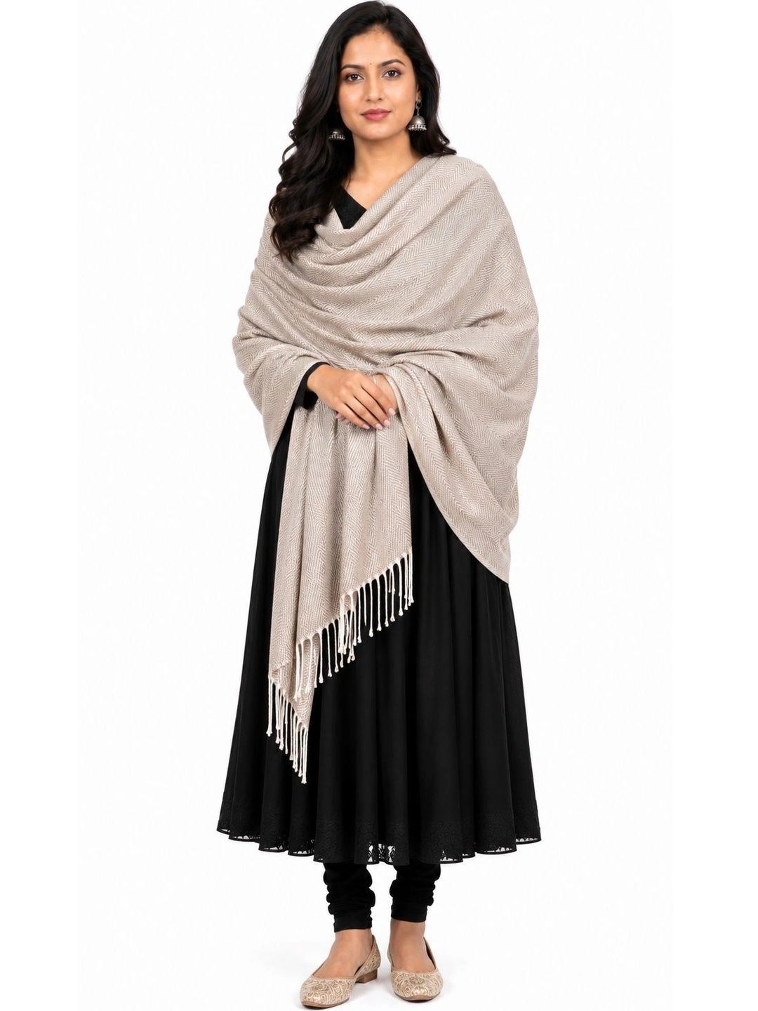 Manra Women Chevron Woven Design Shawl-image-18