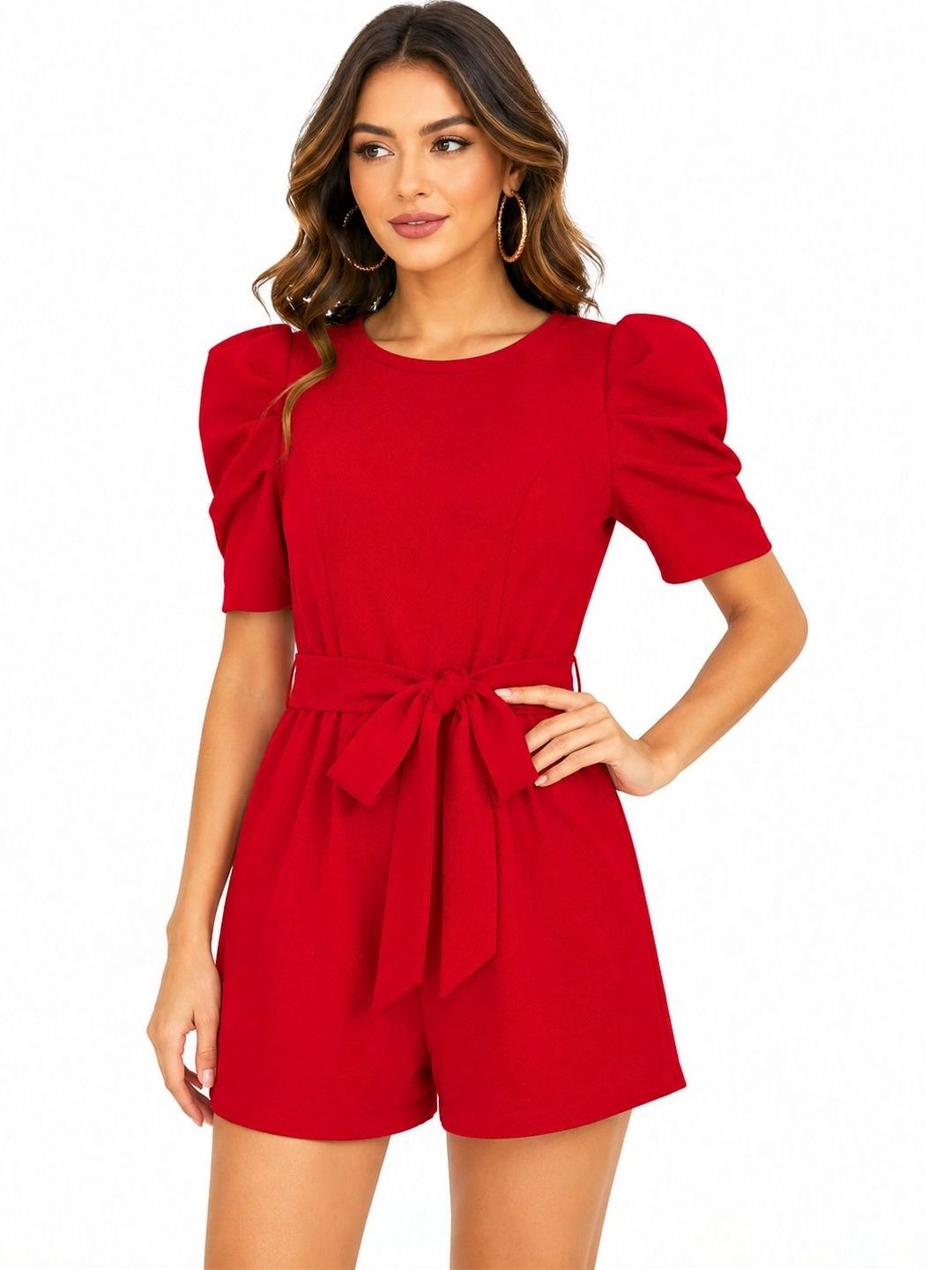 LICOLA Puff Sleeve Ruffled Mini Dress-picture-38