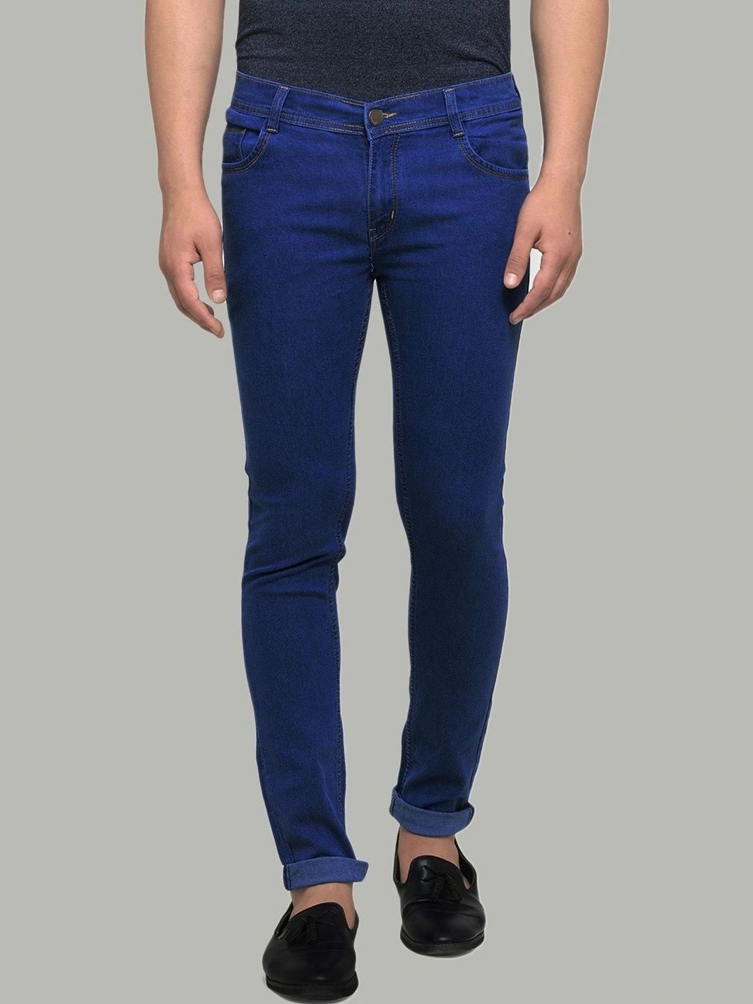 MASTERLY WEFT Men Slim Fit Mid-Rise Cuffed Hem Stretchable Jeans-picture-13