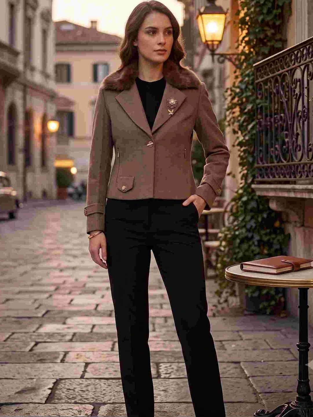 LuvyDuvy Notched Lapel Single-Breasted Super Slim Fit Blazers-image-7