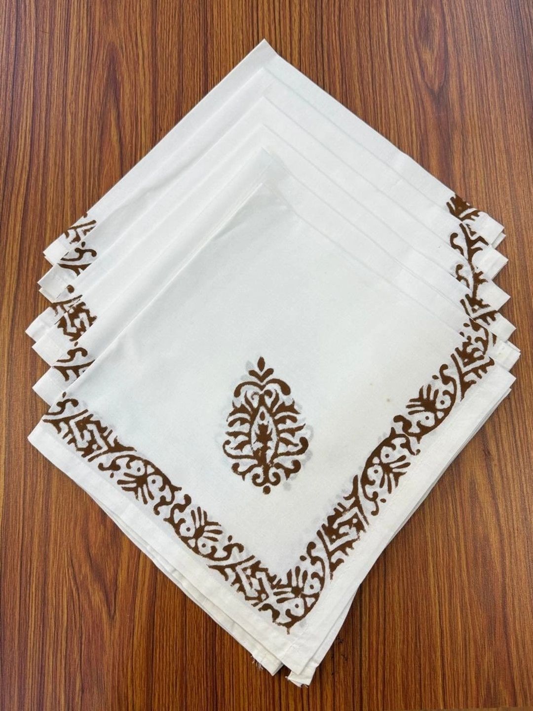 UTSAV CRAFTS White 6-Pcs Printed Table Napkins-picture-36