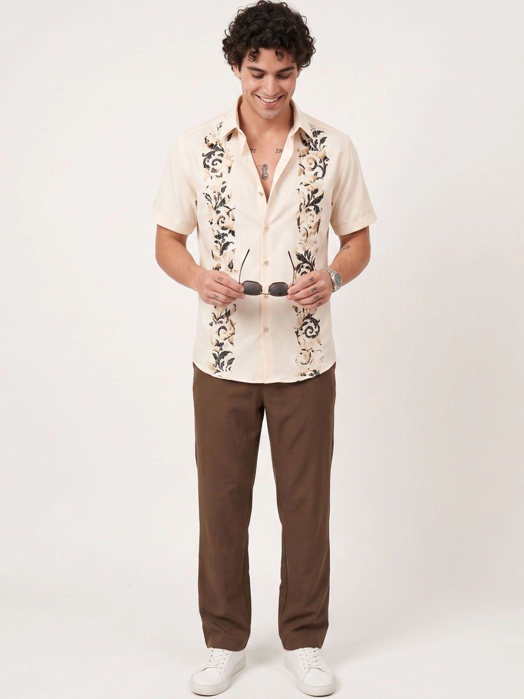 Charagh Din Men Premium Tailored Fit Floral Printed Casual Shirt-picture-23