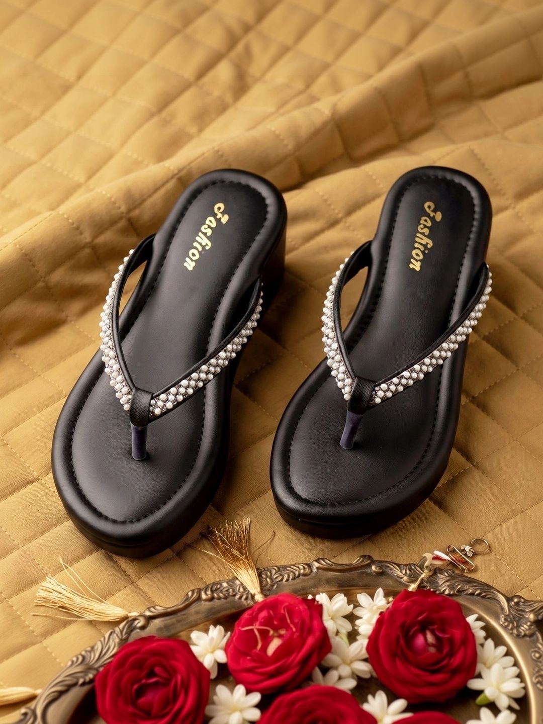glitchez Embellished Wedge Sandals-image-18