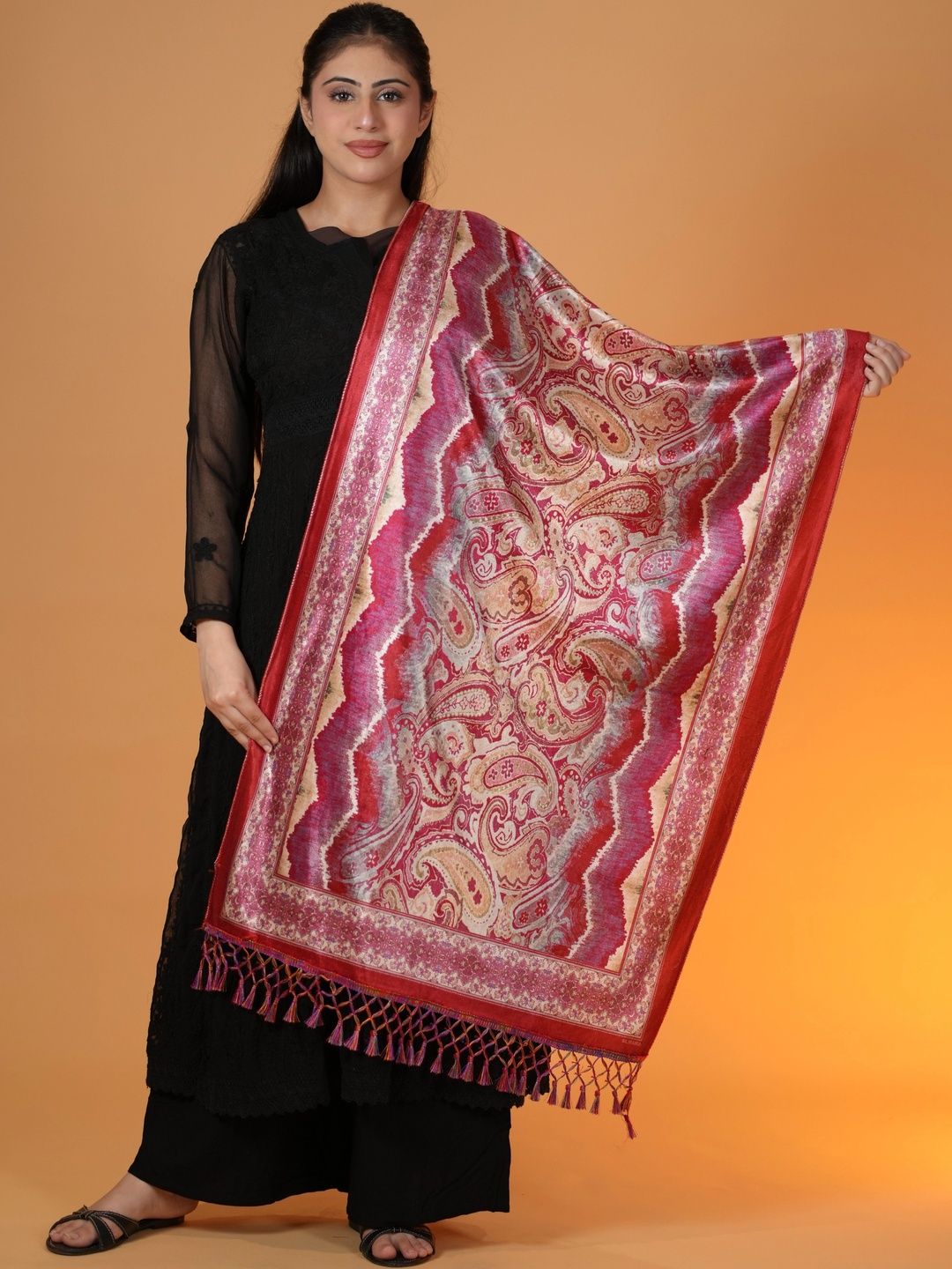 S.T. Women Paisley Printed Acrylic Shawl-picture-30