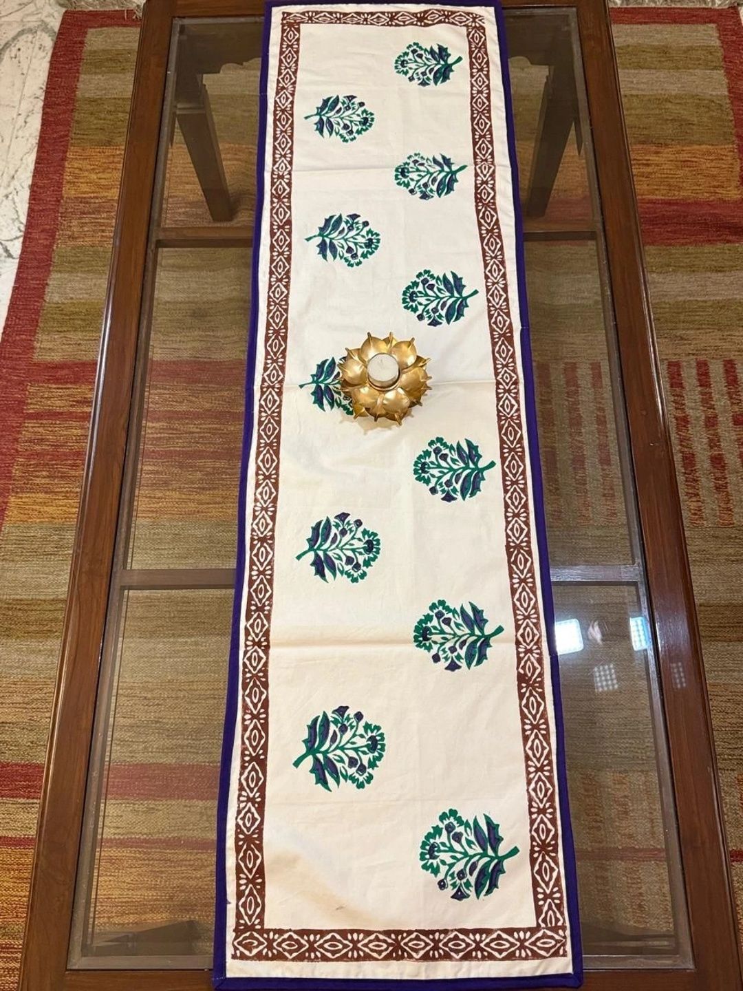 UTSAV CRAFTS Off White Floral Pure Cotton Table Runners-picture-21