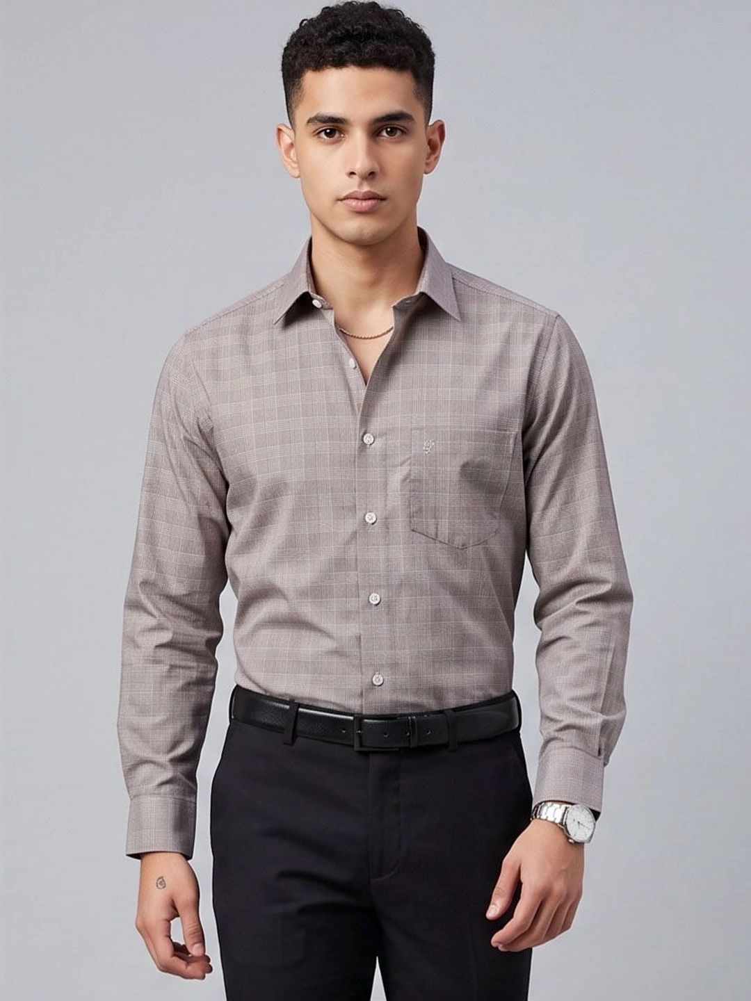 Charagh Din Men Premium Checked Formal Shirt-picture-28