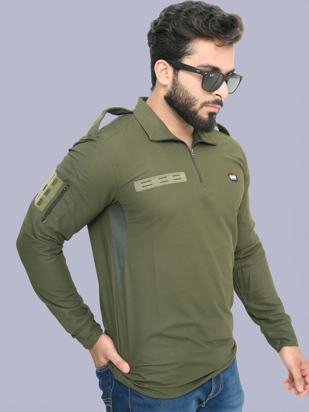Para Trooper Men Polo Collar Organic Cotton Blend Pockets T-shirt-picture-31