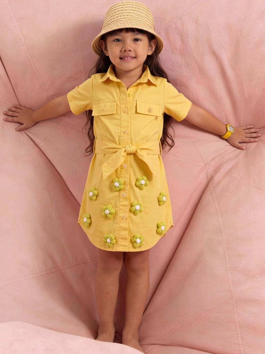 Little Carrot Embellished Applique Shirt Dress-image-46