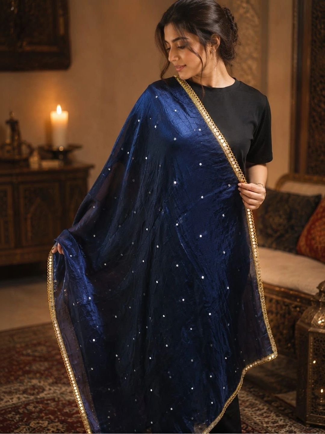 Karthav Fashion Dupatta with Mirror Work-picture-56