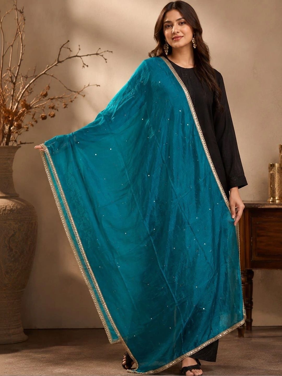 Karthav Fashion Dupatta with Sequinned-picture-50