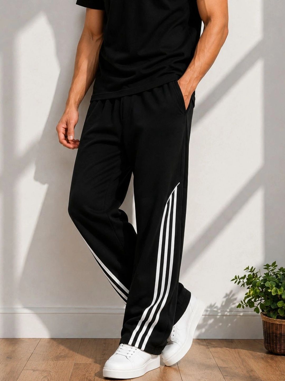 mevan LINARIA Men Striped Mid-Rise Track Pants-picture-29