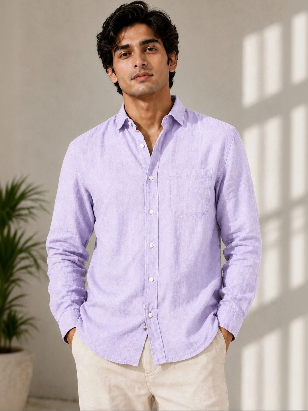 HERE&NOW Men Comfort Semi Sheer Casual Shirt-picture-30
