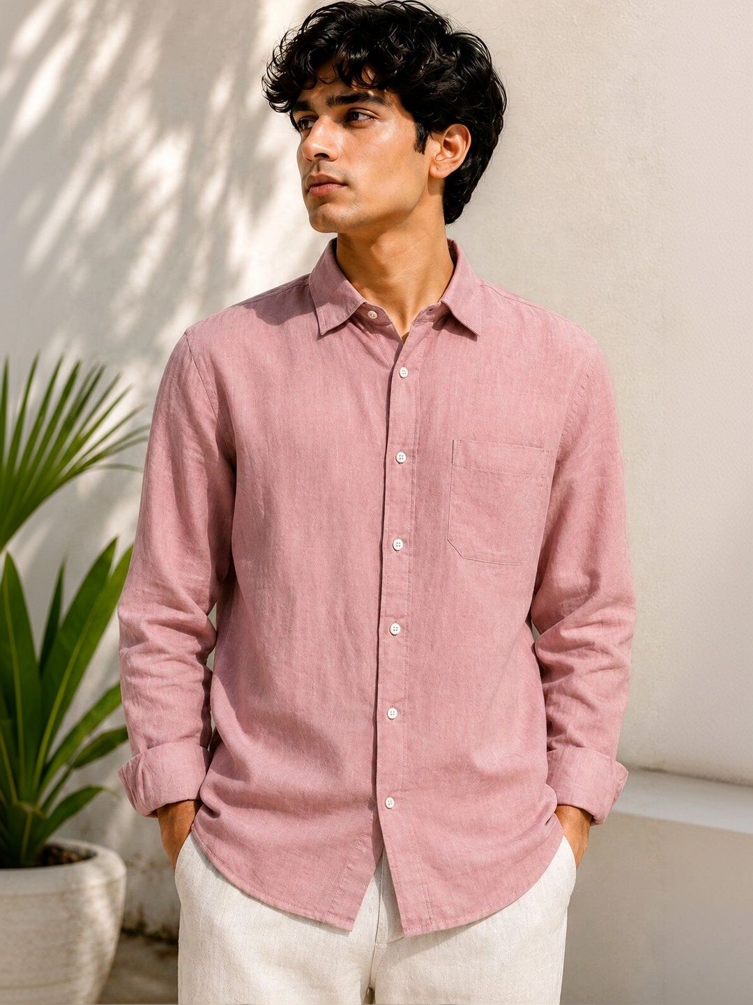 HERE&NOW Men Comfort Semi Sheer Casual Shirt-picture-52