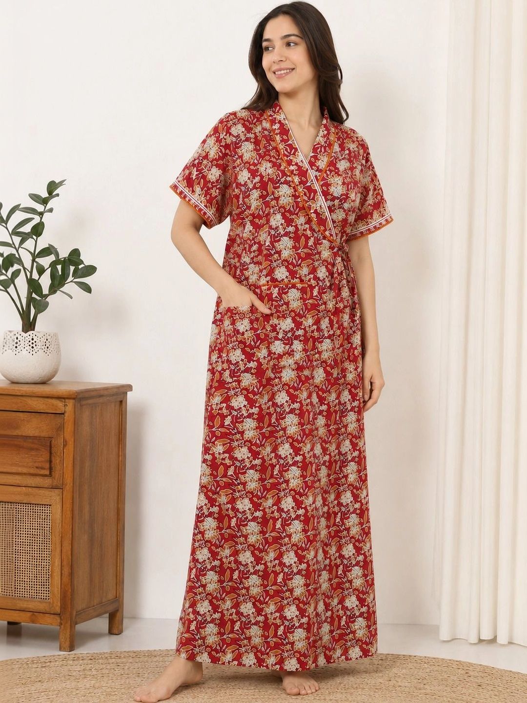 Sukhraa Printed Maxi Nightdress-image-32