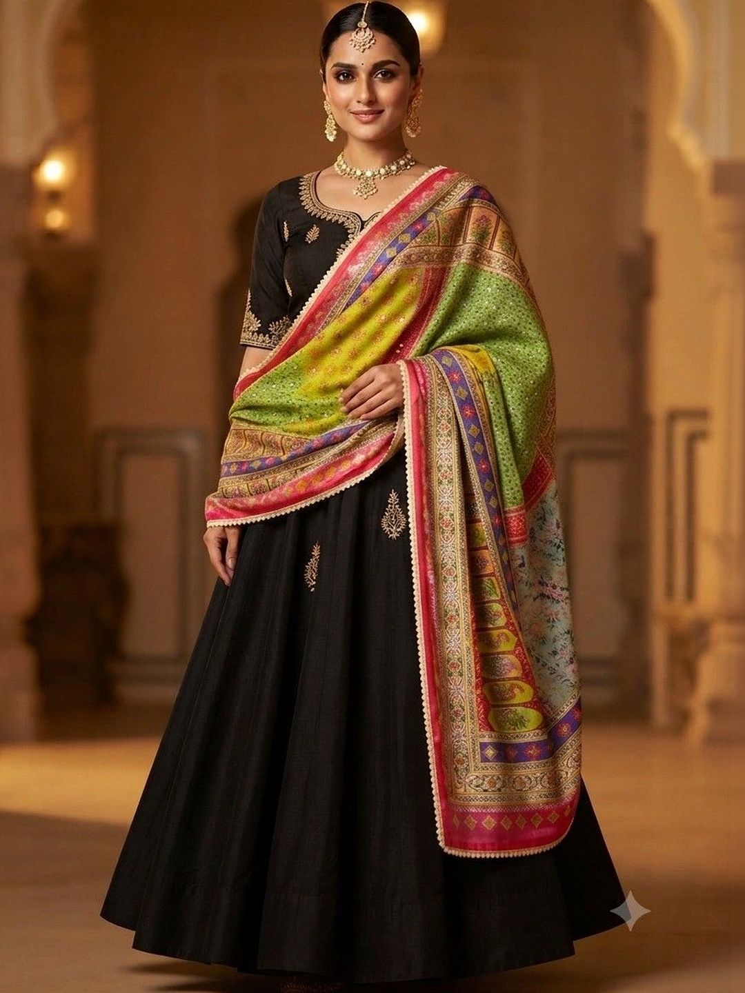Kinjhit Fashion Printed Dupatta with Mirror Work-picture-38