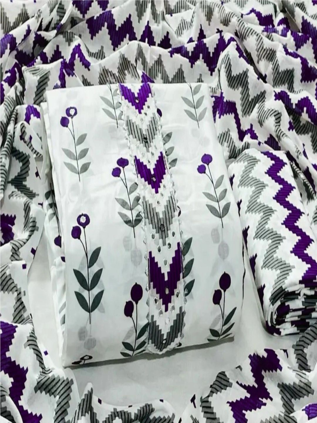 Mitera Printed Pure Cotton Unstitched Dress Material-picture-25
