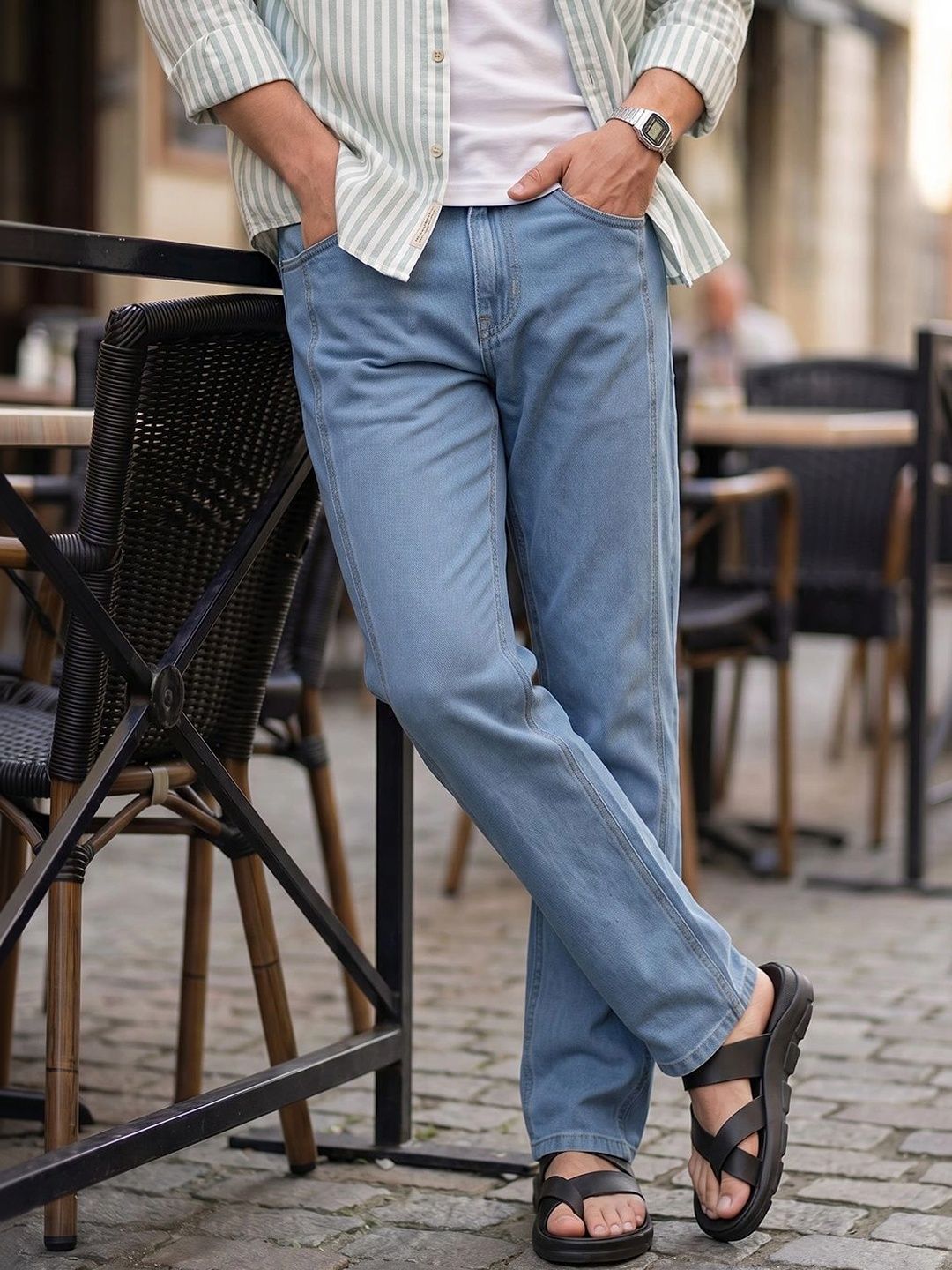 Thomas Scott Men Smart Straight Fit Mid-Rise Light Fade Jeans-picture-29