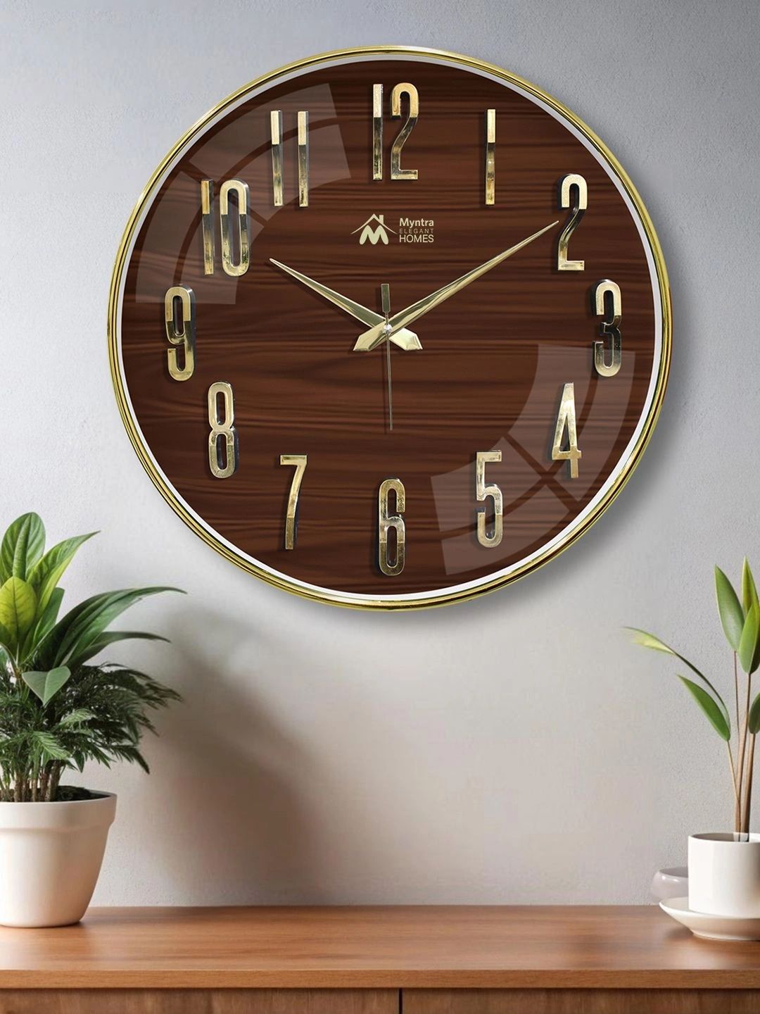 Myntra Elegant Homes Multicoloured & Multicoloured Textured Wall Clock-picture-27