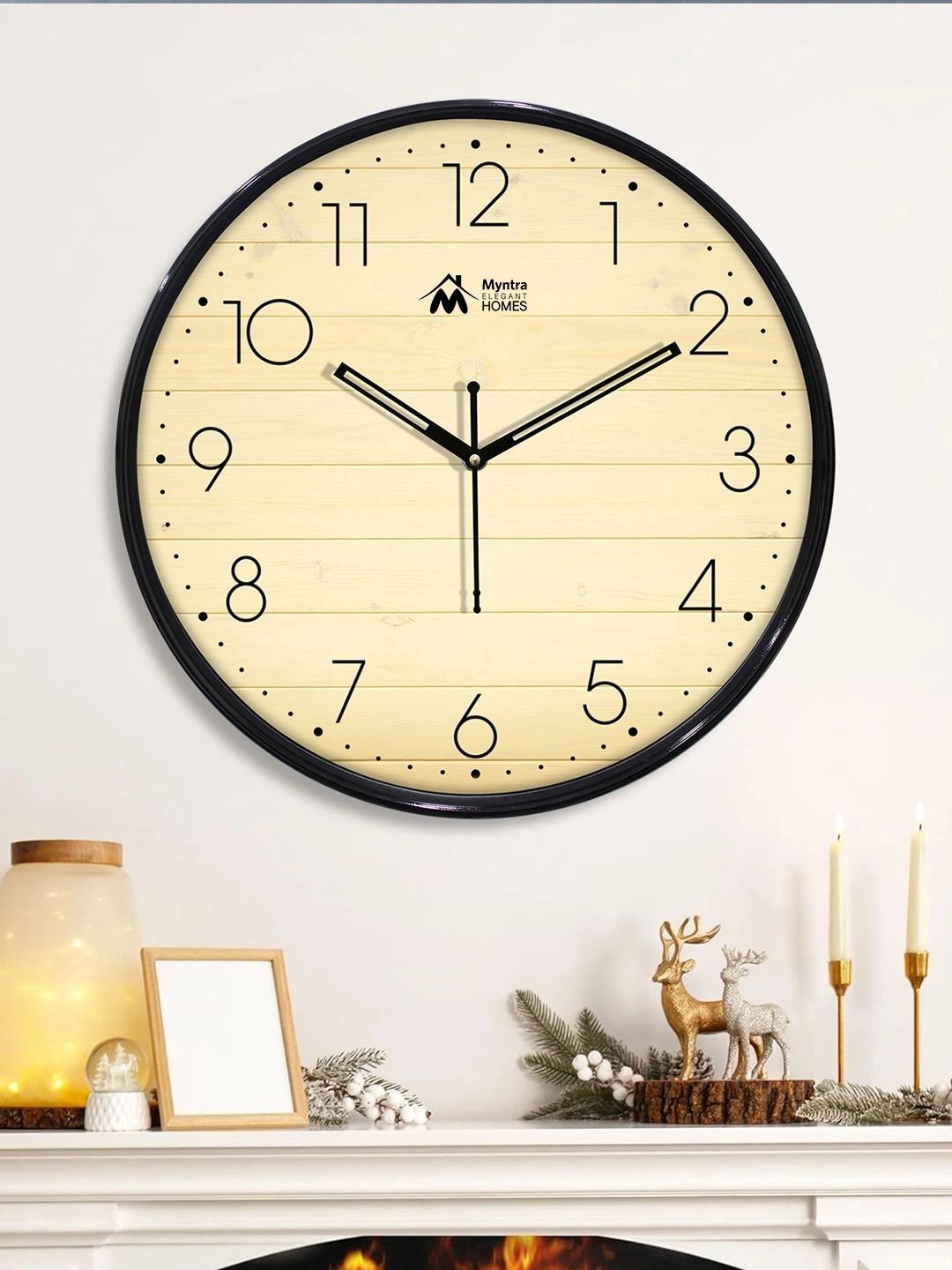 Myntra Elegant Homes Multicoloured & Multicoloured Textured Contemporary Wall Clock-picture-36