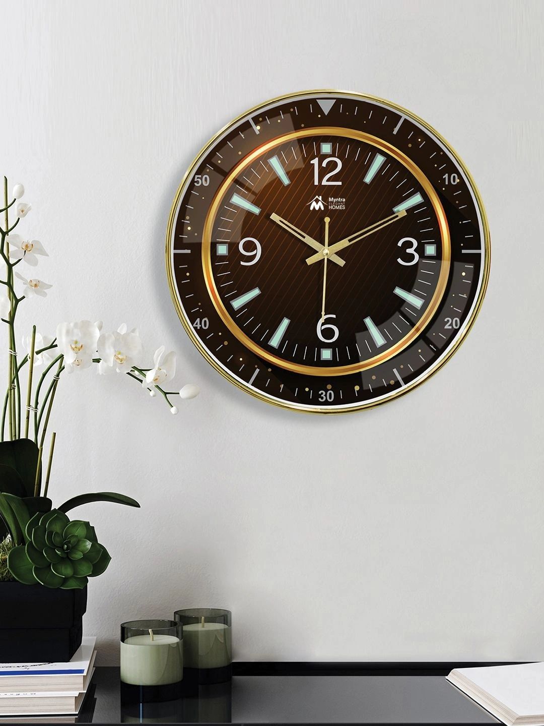 Myntra Elegant Homes Multicoloured & Multicoloured Wall Clock-picture-31