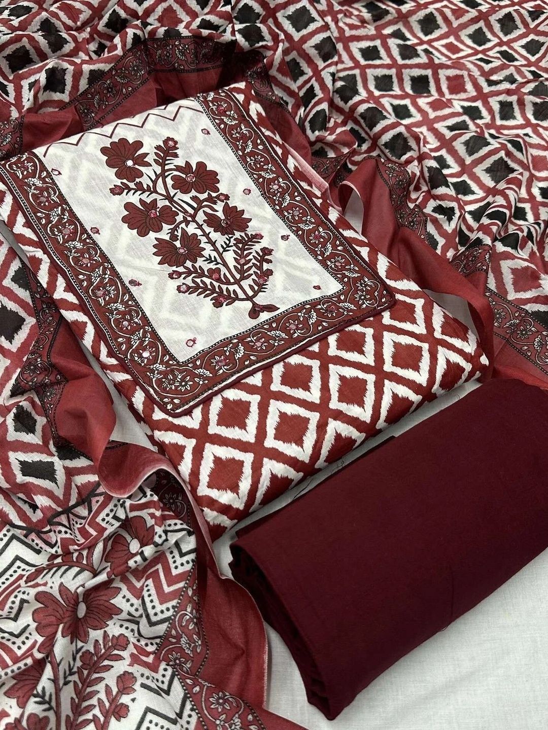 Mitera Printed Pure Cotton Unstitched Dress Material-picture-40