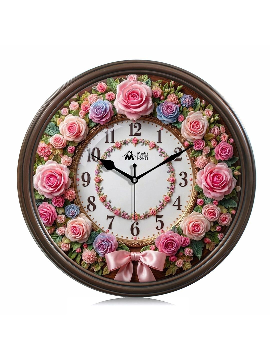 Myntra Elegant Homes Multicoloured & Multicoloured Embellished Wall Clock-picture-40