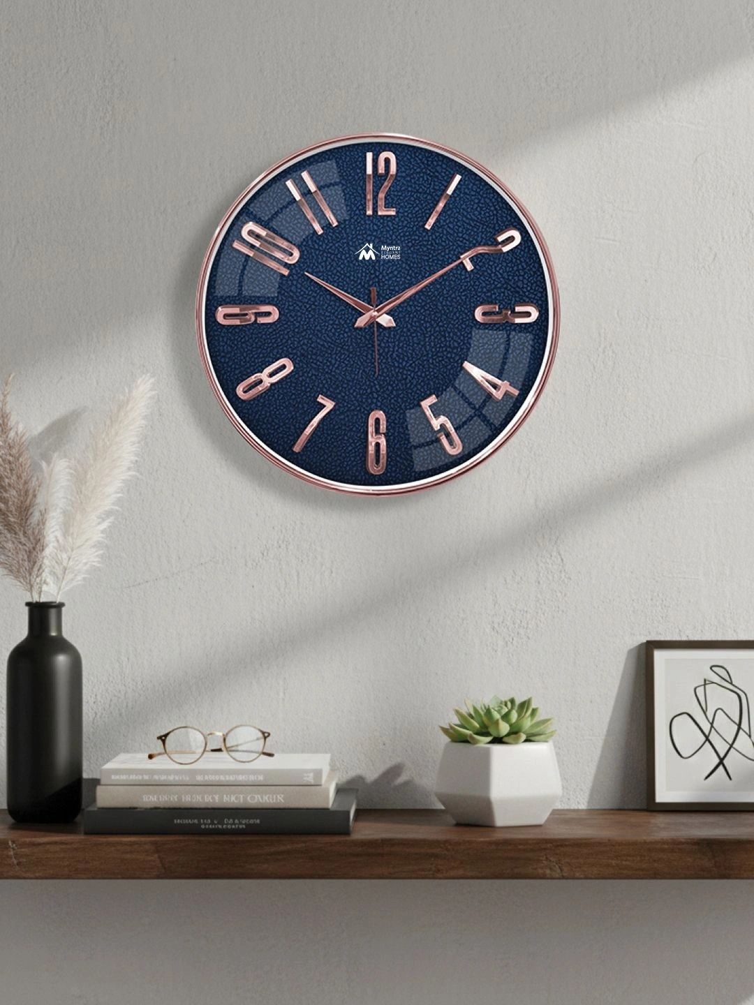 Myntra Elegant Homes Multicoloured & Multicoloured Textured Wall Clock-picture-34