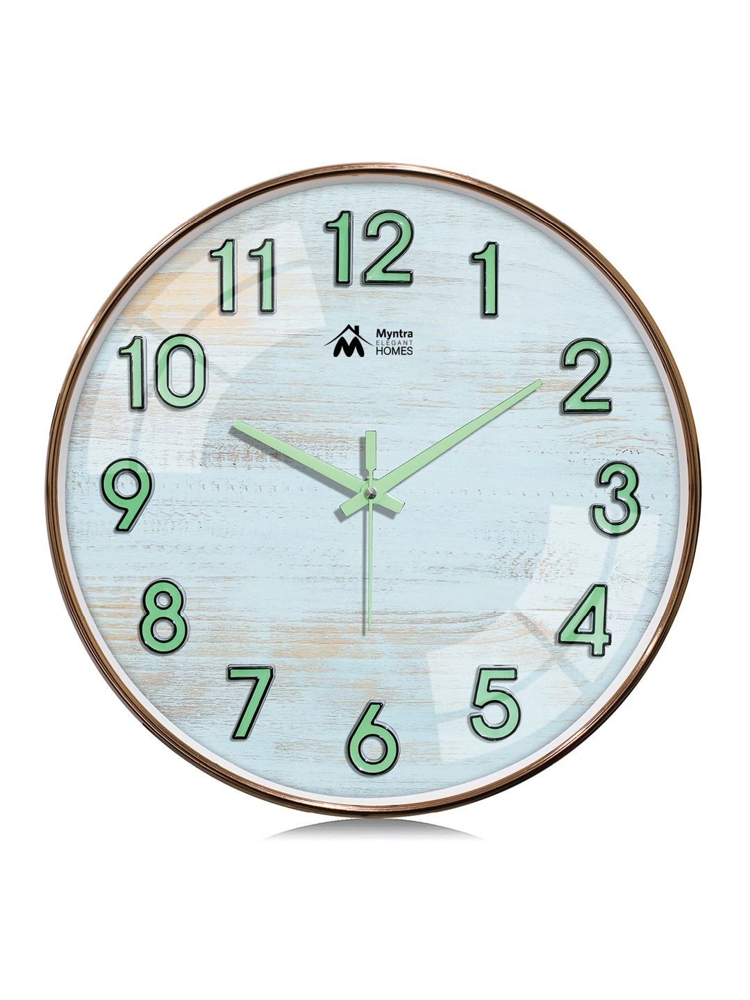 Myntra Elegant Homes Multicoloured & Multicoloured Textured Contemporary Wall Clock-picture-39
