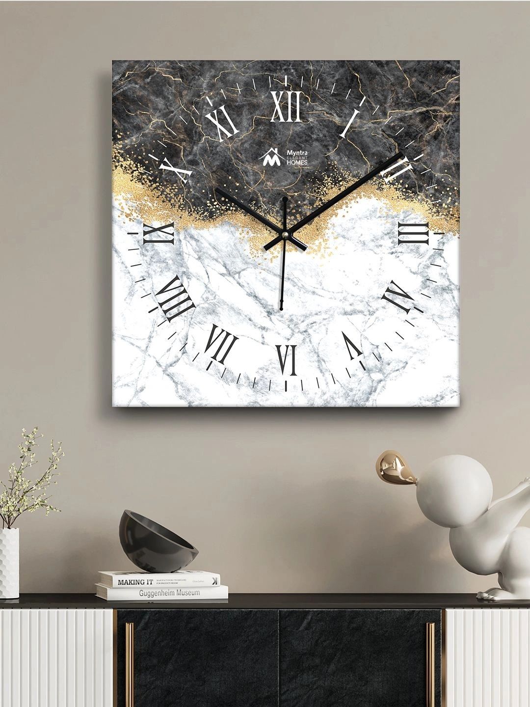 Myntra Elegant Homes Multicoloured & Multicoloured Printed Contemporary Wall Clock-picture-25