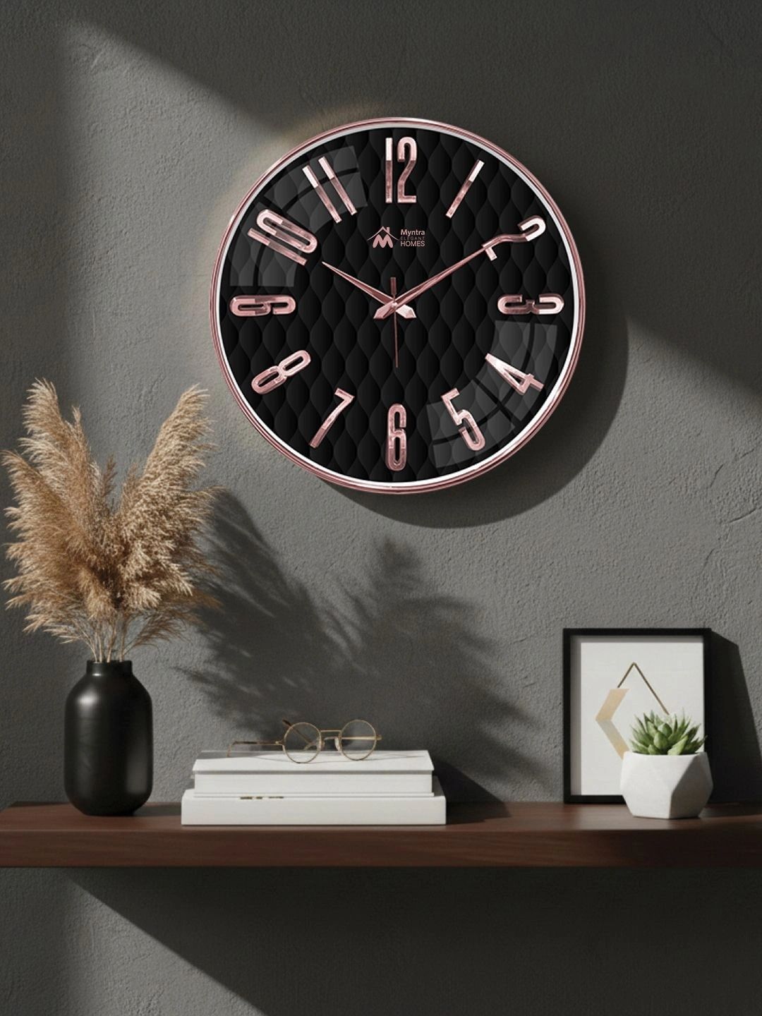 Myntra Elegant Homes Multicoloured & Multicoloured Textured Wall Clock-picture-30