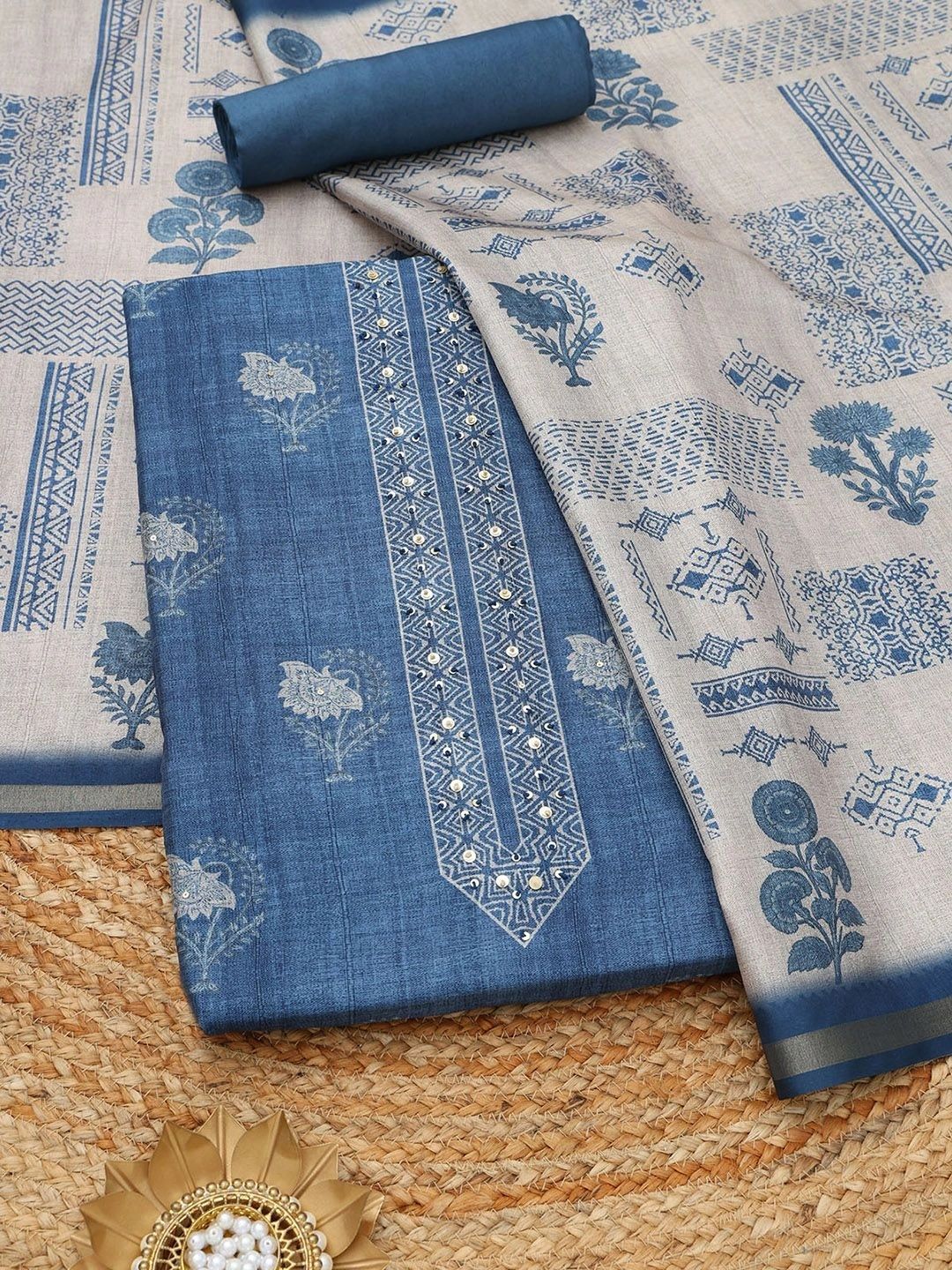 Soch Printed Unstitched Dress Material-picture-32