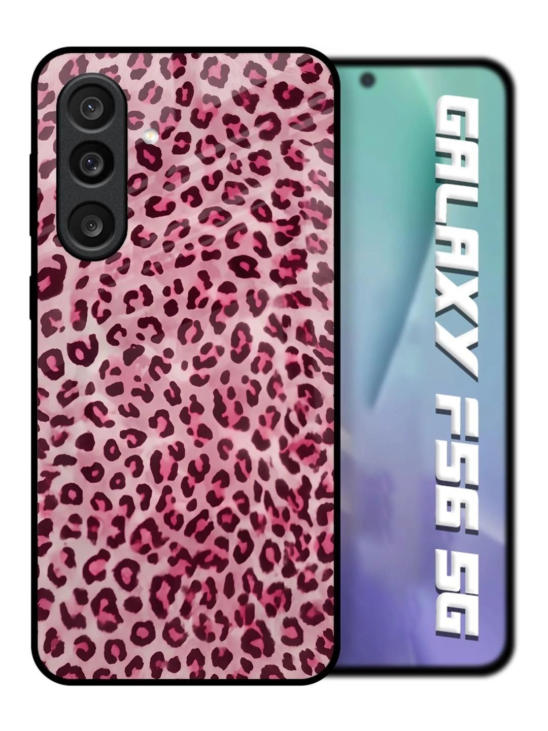 QRIOH Pink Leopard Print Glass Mobile Backcase for Samsung Galaxy F56 5G-picture-35