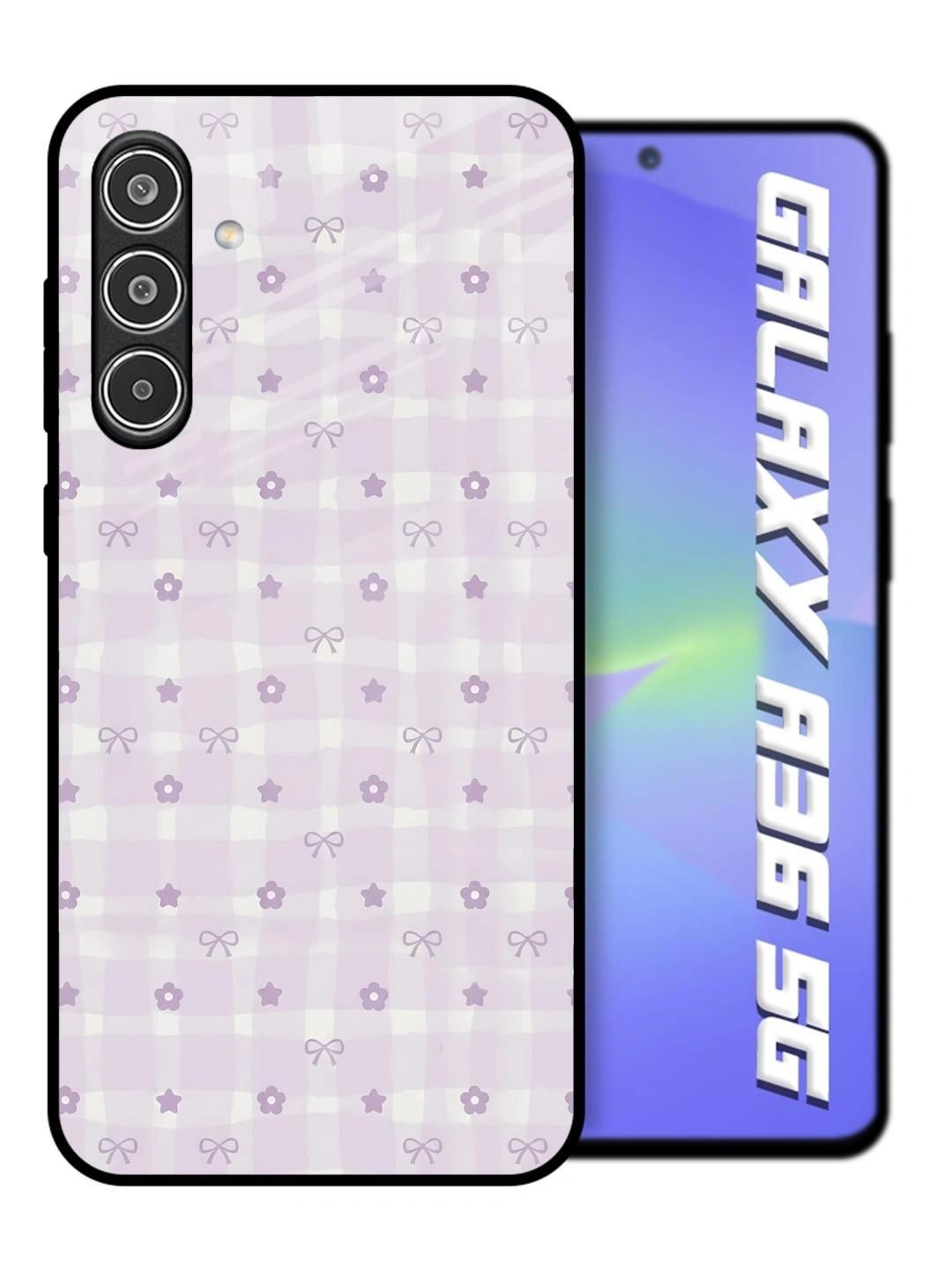 QRIOH Lavender Gingham Check Glass Mobile Backcase for Samsung Galaxy A36 5G-picture-26